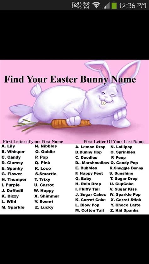 Whats Your Easter Bunny Name Name Games Fun Games New Names Cool