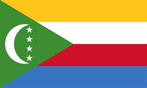 The national comoros flag of the union of the comoros was intended in 2001 and formally accepted on january 7, 2002. Comoros Flag