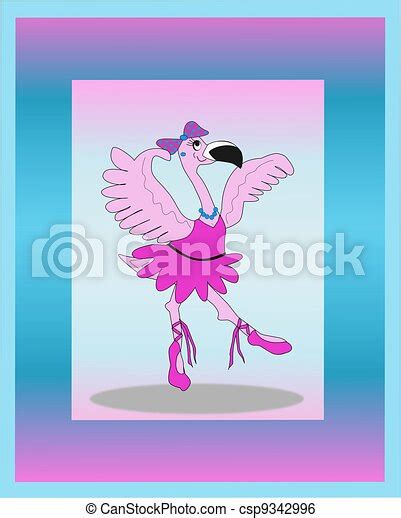 Dancing Flamingo Ballerina Illustration Of A Dancing Ballerina Pink