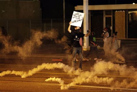 Michael Brown Protests In Pictures Ferguson Police Use Tear Gas To