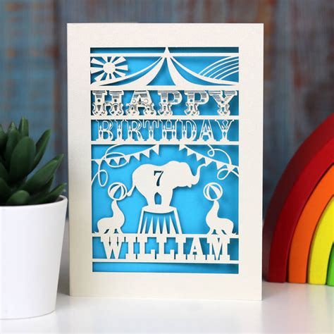 Personalised Papercut Circus Birthday Card By Pogofandango