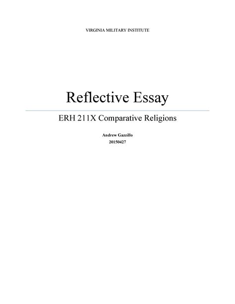 Best Reflective Essay Examples Topic Samples Templatelab