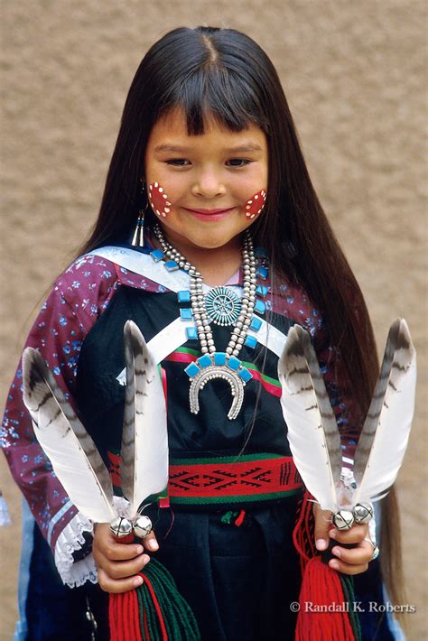 Native American Girl In Ceremonial Dress New Mexico Randall K Roberts