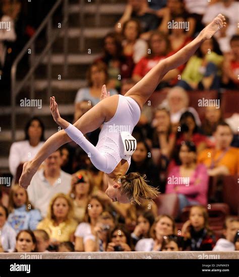 Nastia Liukin Goes Through Her Routine On The Balance Beam During The Women S First Day Of