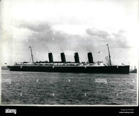 British Ocean Liner That Was Sunk On 7 May 1915 Hi Res Stock