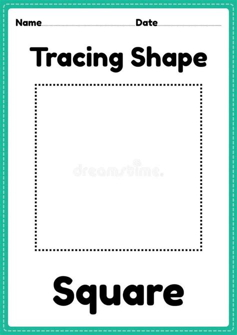 Tracing Square Shape Lines Element For Preschool Kindergarten And