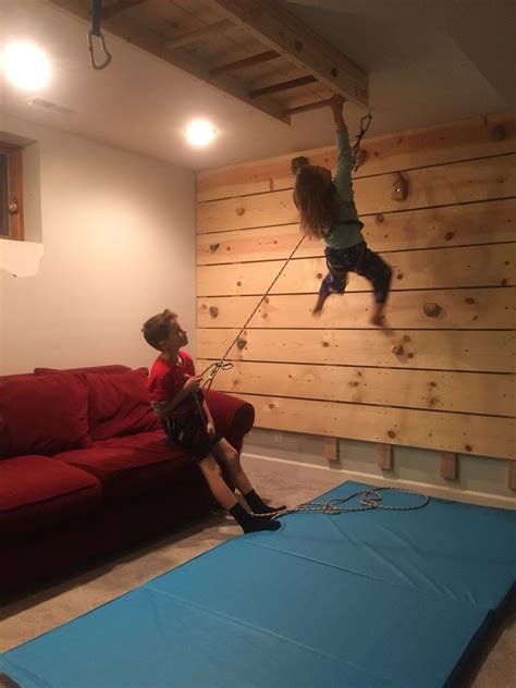 Diy Basement Rock Climbing Wall On Belay Dad Vs Wild Kids