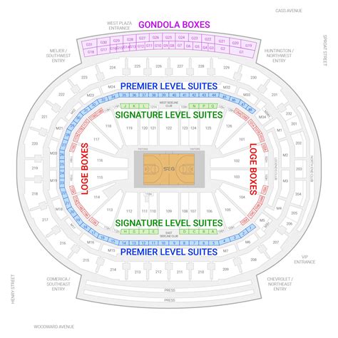 Little Caesars Arena Map