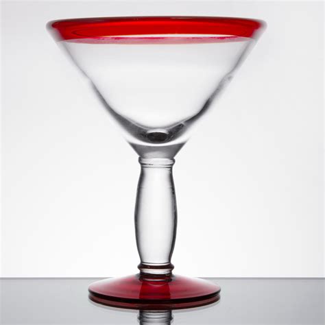 Libbey 92306r Aruba 15 Oz Martini Glass With Red Rim And Base 12 Case