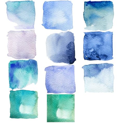 Blue Watercolor Squares Clipart Watercolor Design Elements Etsy