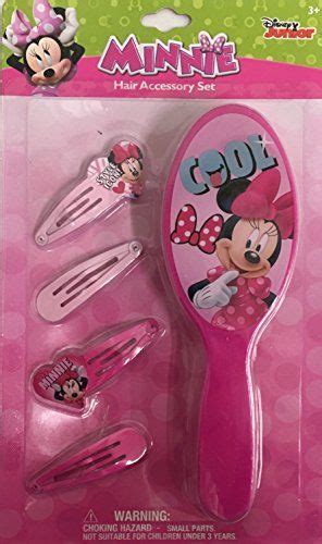 Minnie Mouse Hair Accessory Set With Hair Brush And 4 Four Hair Clips