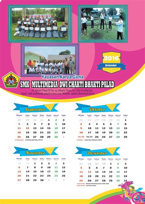 Contoh Desain Kalender Sekolah Imagesee