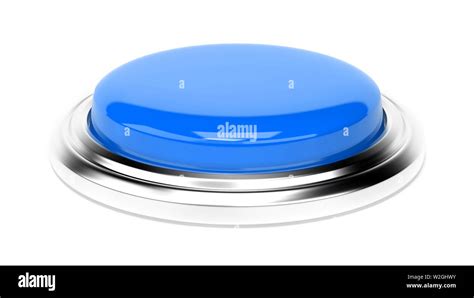 Blue Push Button 3d Rendering Illustration Isolated Stock Photo Alamy
