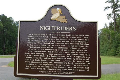 Nightriders Georgetown Louisiana Area Historical Marker Natchez