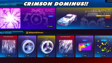 Crimson Dominus Car In The Item Shop Rocket League Item Shop 72122