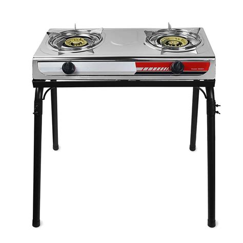 Xtremepowerus Double Burner Stove Wstand Outdoor Propane Portable