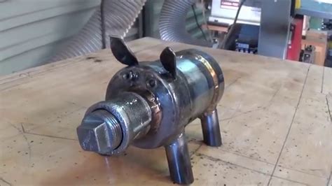 Welding Project Steel Piggy Bank Made Using Tig Welder Youtube