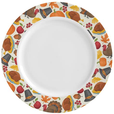 Traditional Thanksgiving Ceramic Dinner Plates Set Of 4 Personalized