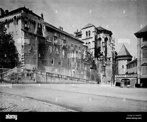 Early Autotype Of Chambery Castle Départements Savoie France 1880