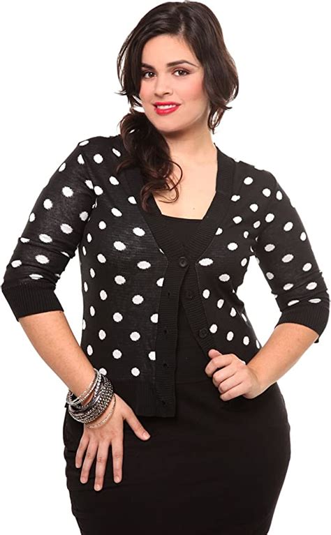 Black And White Polka Dot Lace Back Cardigan At Amazon Womens Clothing