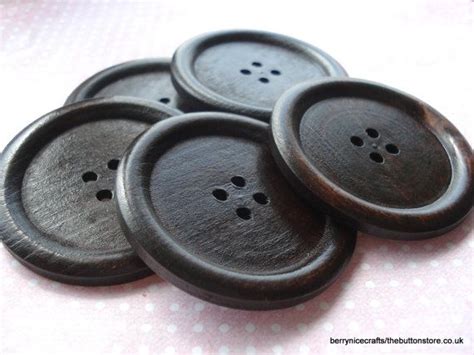 Large Dark Wood Buttons Pack Of 5 50mm Plain By Berrynicecrafts £200
