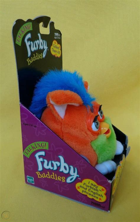 Vtg Original Hasbro Talking Furby Buddies 1999 Orange Green Blue Nib