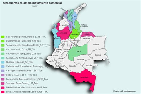 Airports Colombia Trade Movement In Tons Colombia User Maps