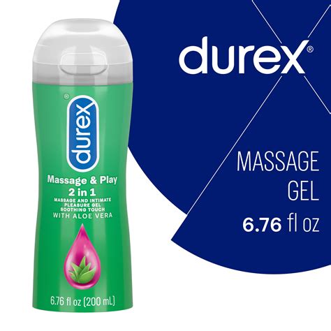 durex massage and play 2 in 1 lubricant 6 76 fl oz soothing touch with aloe vera lube