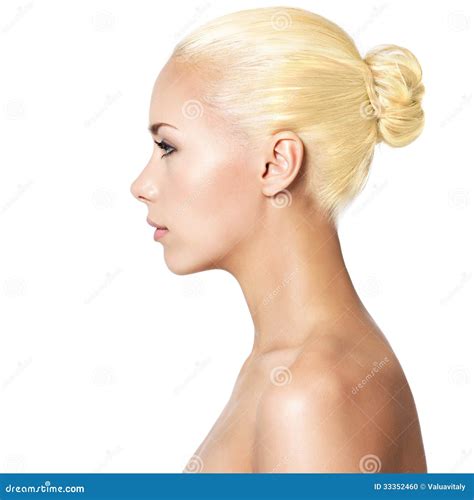 Profile Portrait Of Young Blond Woman Stock Photo Image Of Fresh