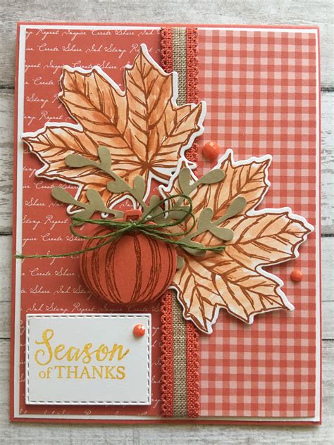 Handmade Card Thanksgiving Card Acorn Fall Card Truly Grateful Stampin