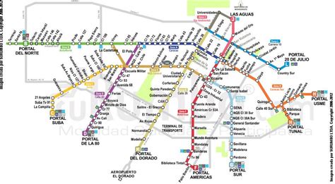 Transmilenio Mapa De Rutas Estaciones Y Zonas
