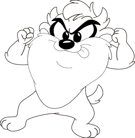 Baby Looney Tunes Taz Coloring Pages At Free