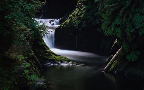 Hintergrundbilder Wald Wasserfall Dunkel Wasser Natur