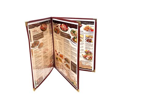 3 Panel Bookstyle Menu Cover Plastic Sales And Service