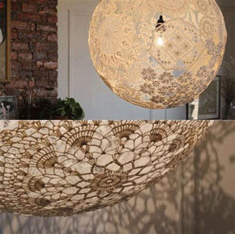 Doily Light Diy Lamp Made With Mats Doily Lamp Lace Lamp Lamp For