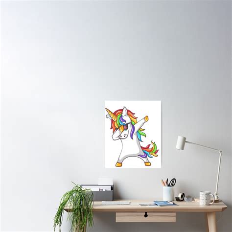 Dabbing Unicorn Cute Unicorn Dab Poster For Sale By Cdstees Redbubble