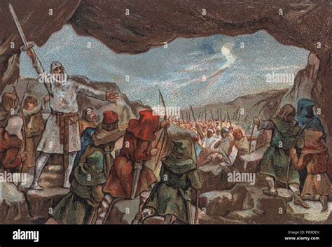 Historia De España La Batalla De Covadonga En El Año 722 Entre El