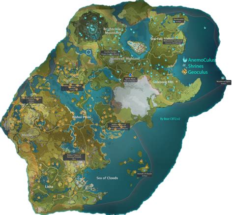 Guide includes a full map of mondstadt (dragonspine) and liyue, including however the world of teyvat is a continent with 7 elements, so it is expected for the game to have at least a total of 7 locations to be released and. Genshin Impact Karte von Teyvat - Genshin Impact Forum ...