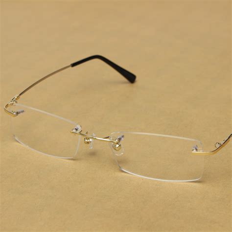 men memory titanium alloy rimless flexible eyeglass frame optical hinged myopia
