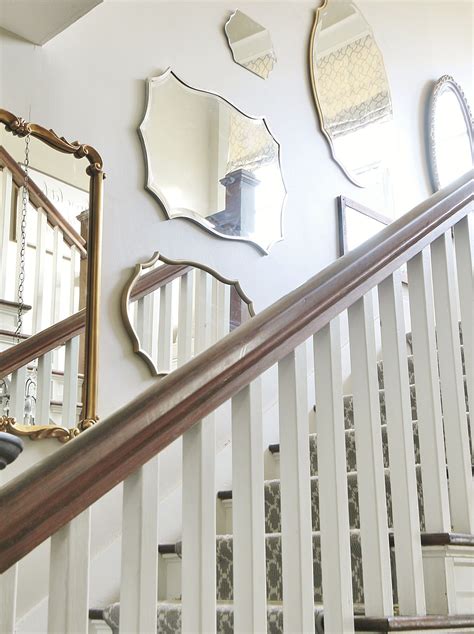 Diy Mirrored Staircase Wall Project Staircase Wall Decor Staircase Wall Vintage Mirror Wall