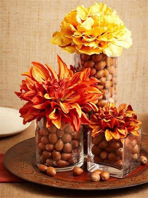 Acorn Centerpieces And Eco Accents Fall Crafts And Thanksgiving