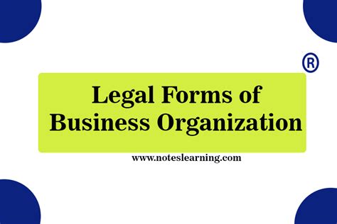 Legal Forms Of Business Organization Notes Learning