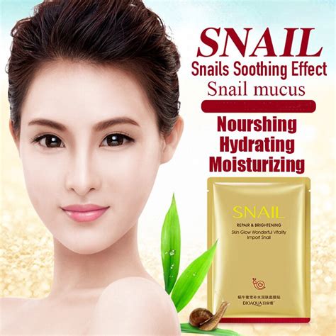5 Pcslot Bioaqua Snail Whitening Nourishing Moisturizing Mask Oil Control Smooth Acne Treatment