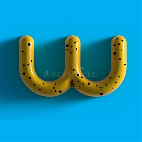 3d Yellow Bubble Plastic Letter W Glossy Yellow Alphabet Letter W