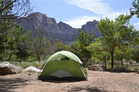 Tent Pitched In Campground Zion National Park Usa Round The World