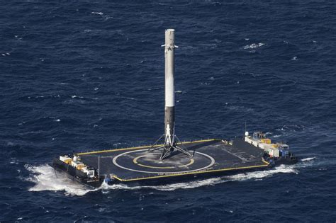 Spacex Shares Photo Of The Falcon 9 Rocket On Droneship Safely Back At Port