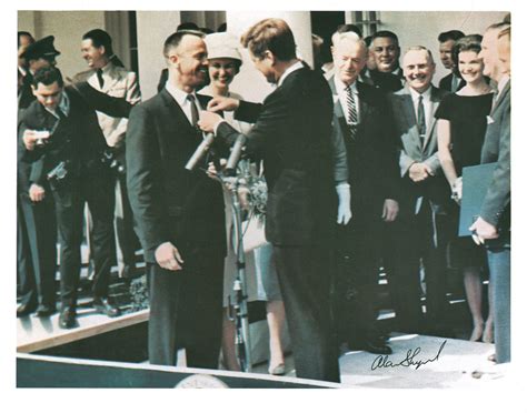 Lot Detail Alan Shepard Signed 8 X 10 Photograph W Jfk Jsa