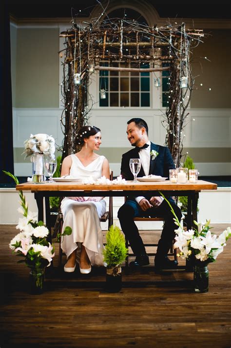 Bride And Grooms Rustic Elegant Wedding Reception Sweetheart Table