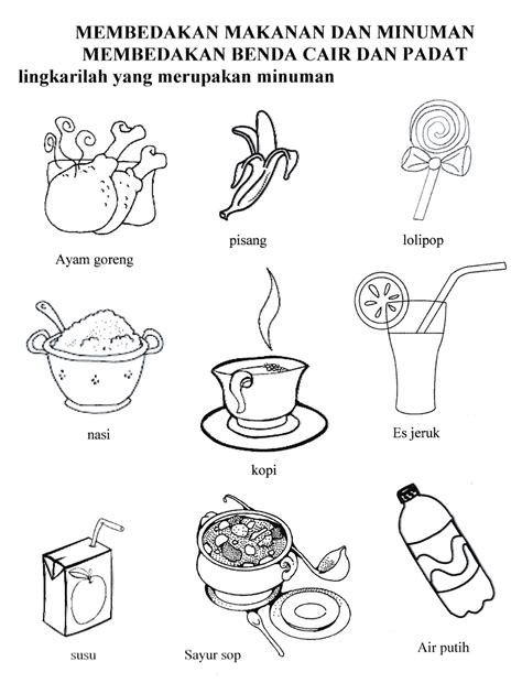 Gambar Mewarnai Makanan Dan Minuman Gambar Mewarnai E Drawing Image