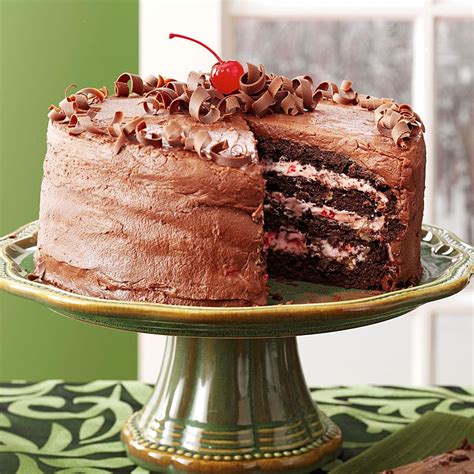 Cherry Chocolate Layer Cake Recipe How To Make It Taste Of Home